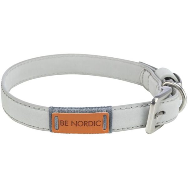 Ogrlica be nordic koža S M 40 46 cm / 20 mm sivi