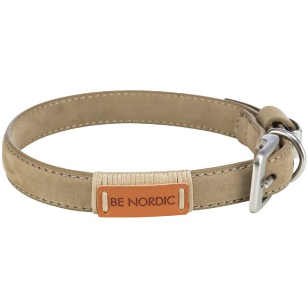 Ogrlica be nordic koža L XL 55 61 cm / 30 mm bež