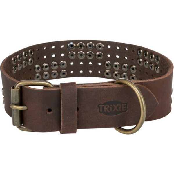 Rustik kožna ogrlica M 38 47 cm / 40 mm tamno braon