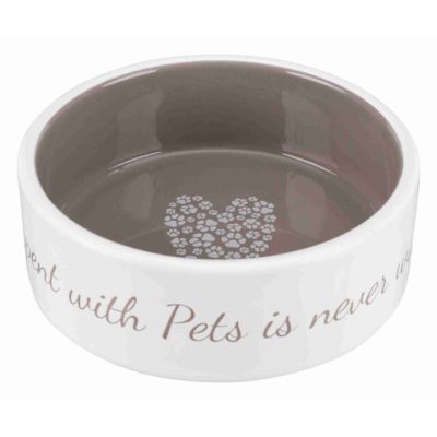Činija pethome od keramike 03 l / o 12 cm cream / taupe