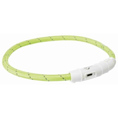Svetleća ogrlica USB XS-S 35 cm / 7 mm zelena