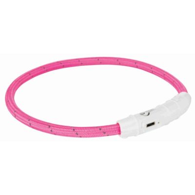 Svetleća ogrlica USB XS-S 35 cm / 7 mm pink