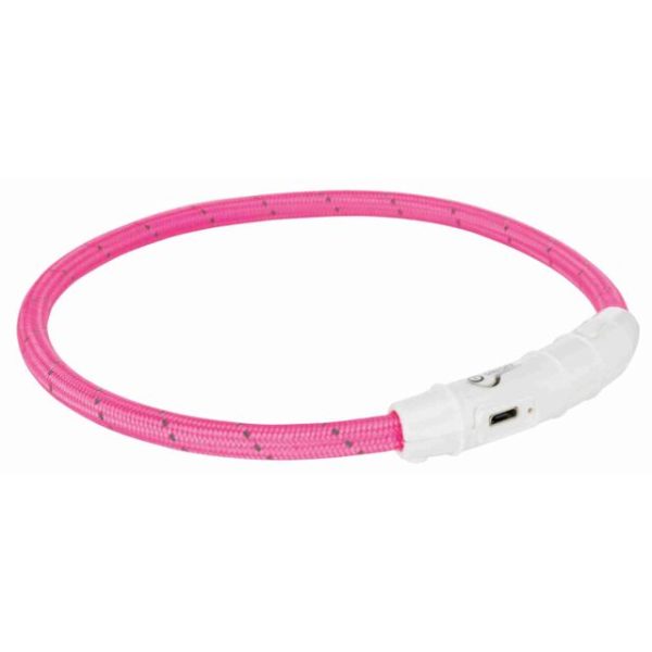 Svetleća ogrlica USB XS-S 35 cm / 7 mm pink