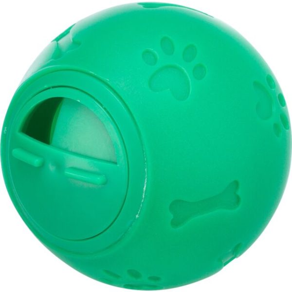Lopta sa otvorom za grickanje od plastike 11 cm zelena