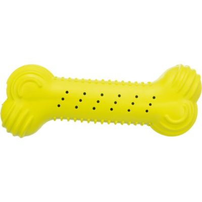 Koska rupičasta igračka od prirodne gume 18 cm žuta i narandžasta