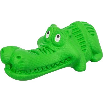 Krokodil za poslastice prirodna guma 18 cm zeleni