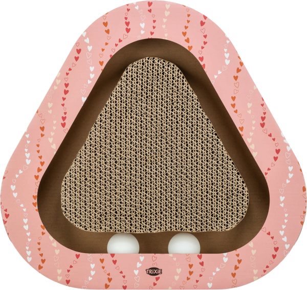 Kartonska grebalica sa lopticama dezen srca 36 × 5 × 36 36 cm roze