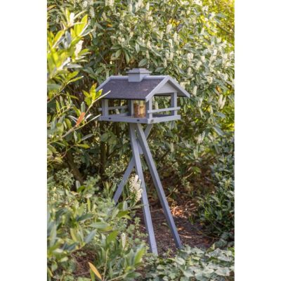 Hranilica za ptice 49 × 34 × 45 cm / 1.34 m siva