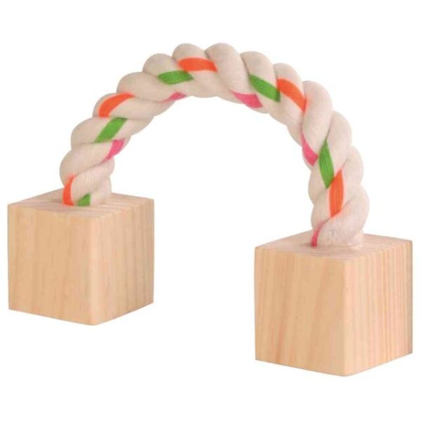 Uže sa drvenim kockama za hrčke 20 cm